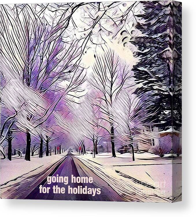Christmas Canvas Print featuring the photograph Going Home For The Holidays by Jodie Marie Anne Richardson Traugott     aka jm-ART