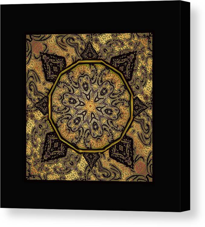Golden Day Mandala Canvas Print featuring the mixed media Golden Day Mandala by Kandy Hurley