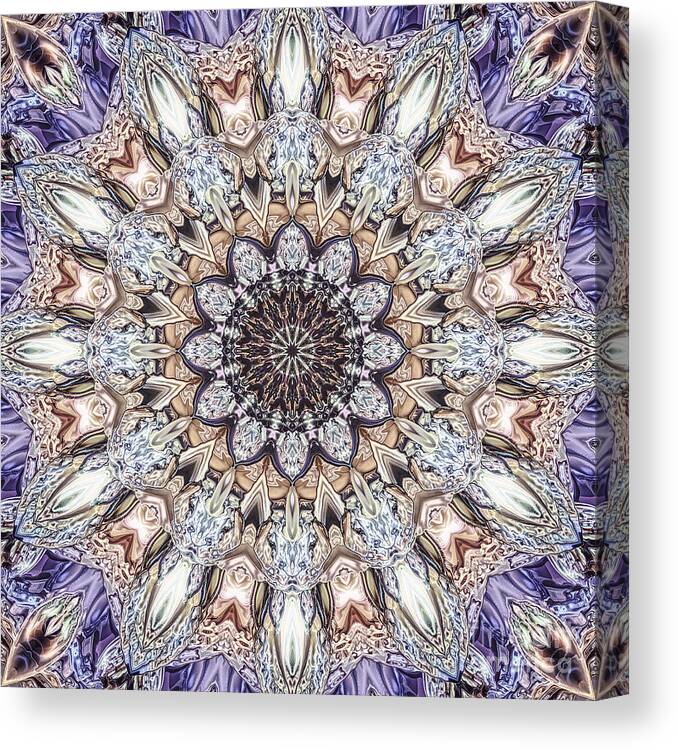 Mandala Canvas Print featuring the digital art Golden Layers Abstract by Phil Perkins