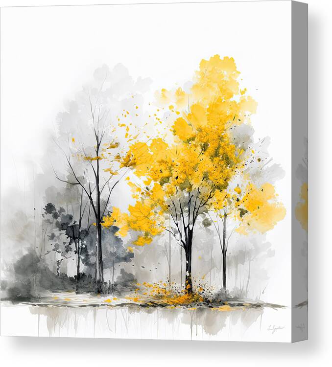 Yellow Canvas Print featuring the painting Golden Neutral Beauty by Lourry Legarde
