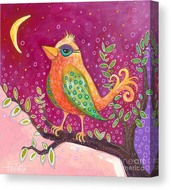 Bird Painting Canvas Print featuring the painting Good Morning Sunshine by Tanielle Childers