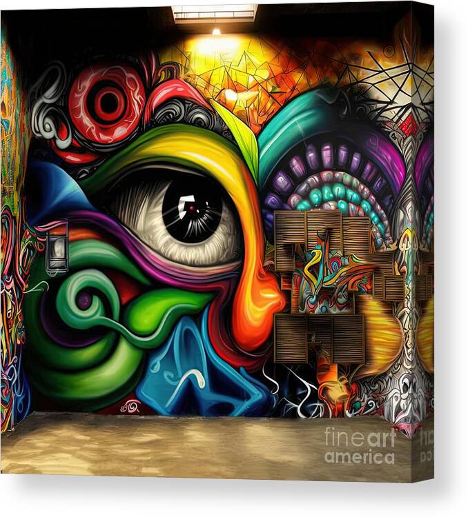 Graffiti Canvas Print featuring the digital art Graffiti Design Series 1115-a by Carlos Diaz