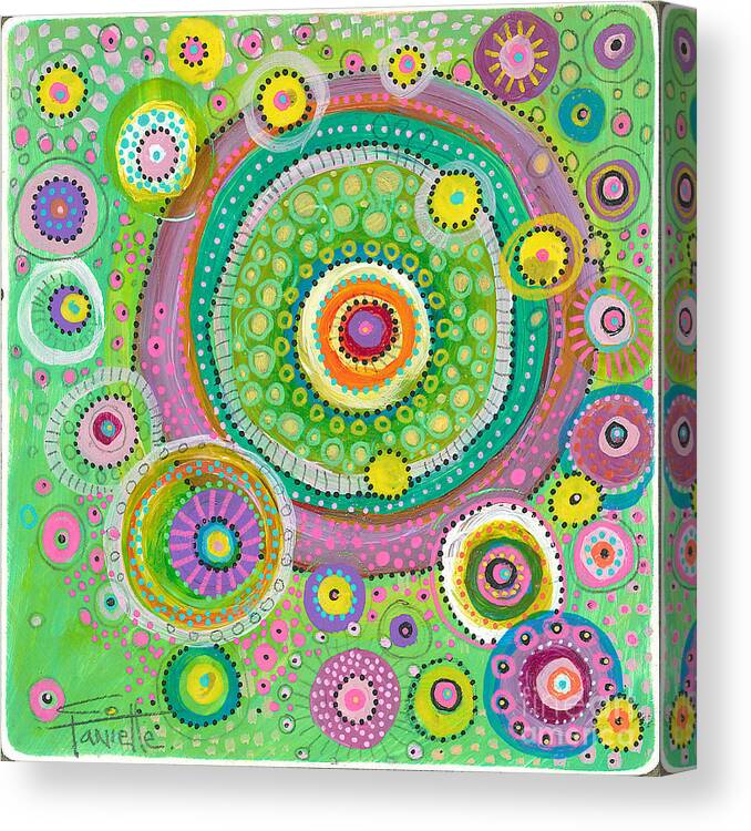 Circles Painting Canvas Print featuring the painting Gratitude by Tanielle Childers