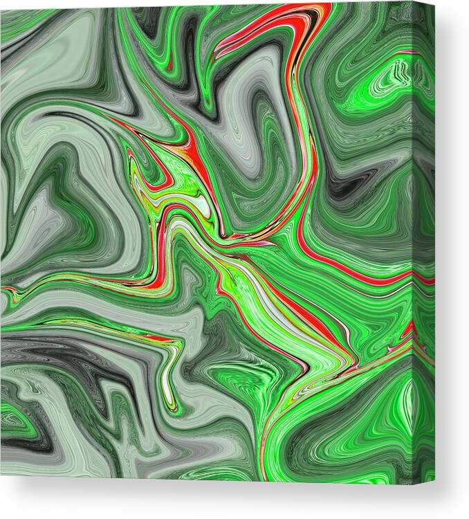 Reiki Infused Canvas Print featuring the digital art Green Compassion Energy Swirl by Allison Braithwaite