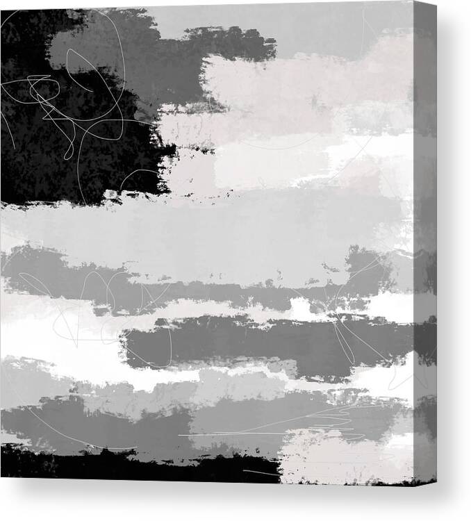 Grey Canvas Print featuring the digital art Grey Encounters by Amber Lasche