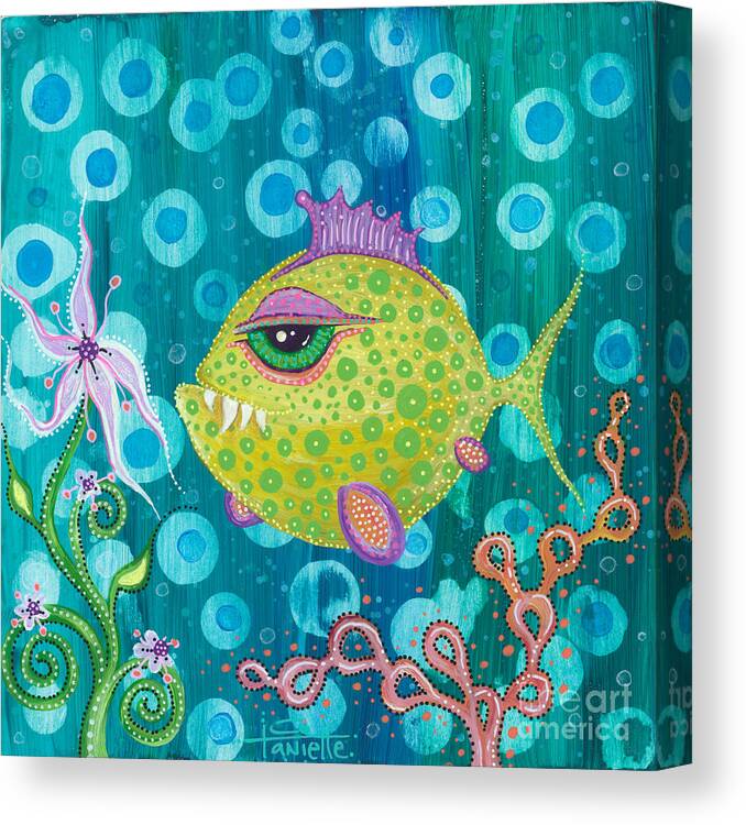 Fish Canvas Print featuring the painting I Got a New Attitude by Tanielle Childers