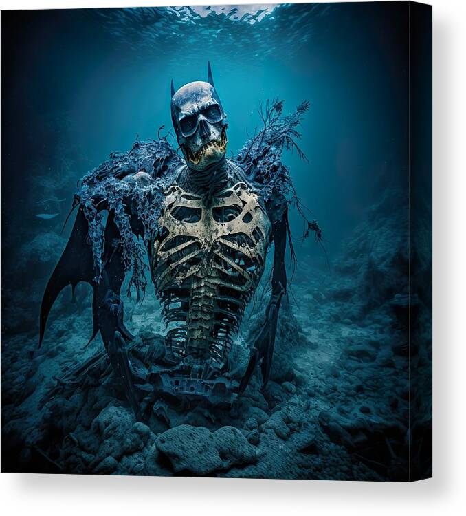 Horror Canvas Print featuring the digital art Gruesome Ghoul of Gotham by iTCHY