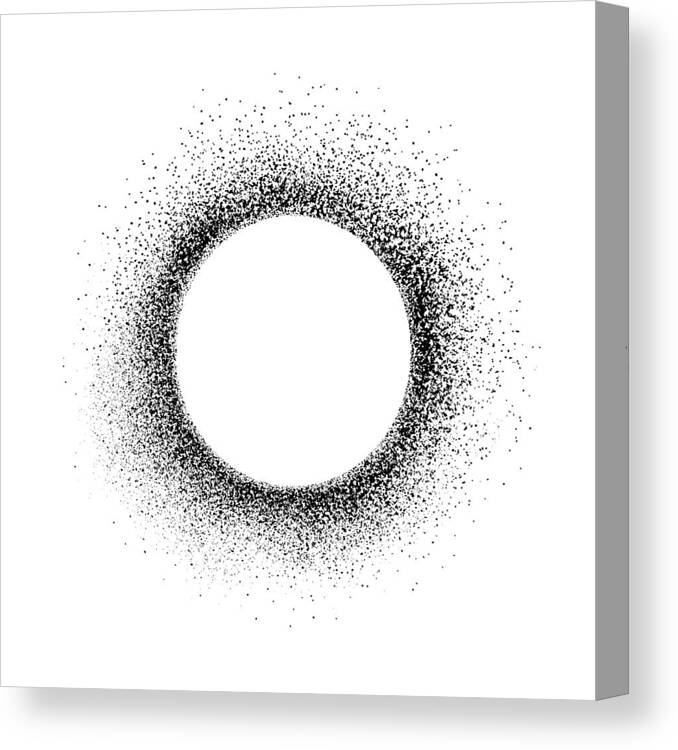 Charcoal Drawing Canvas Print featuring the drawing Grunge design element, circle frame by Ulimi