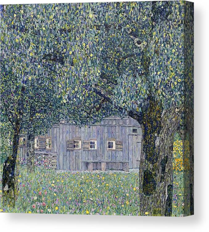 Gustav Canvas Print featuring the painting Gustav Klimt's Farmhouse In Upper Austria by Gustav Klimt