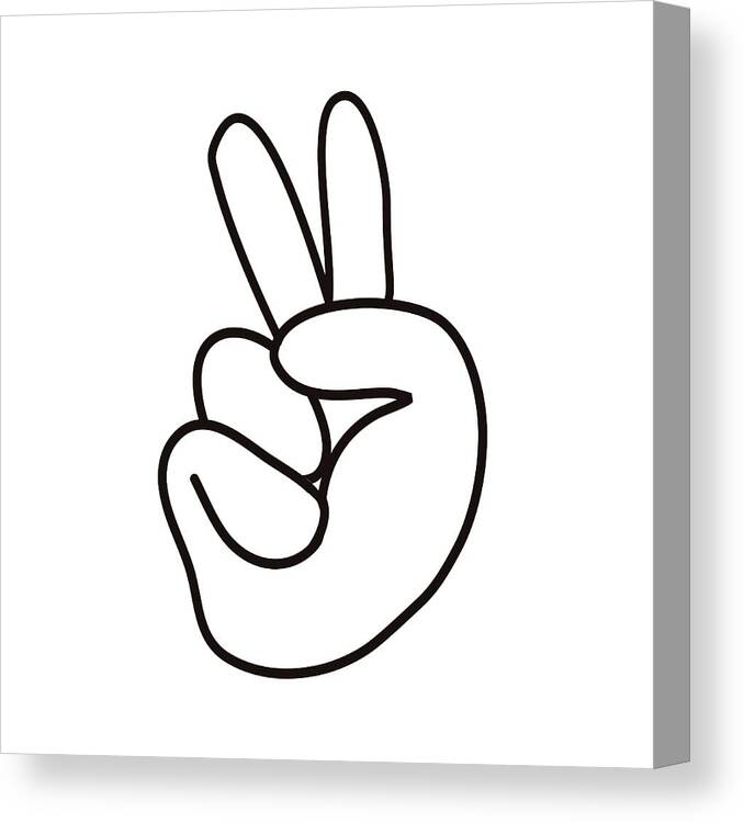 Peace Sign Canvas Print featuring the digital art Hand Peace Sign by Bob Pardue