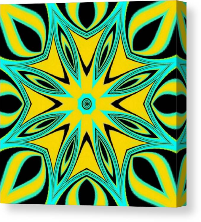 Black Canvas Print featuring the digital art Happiness Pop by Designs By L