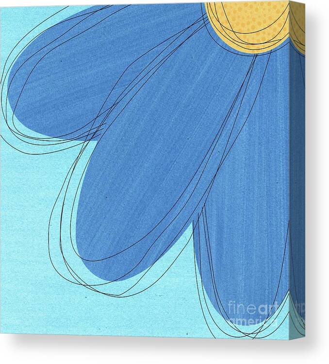 Watercolor Floral Canvas Print featuring the mixed media Happy Blue Flower Abstract by Donna Mibus