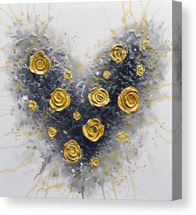 Heart Canvas Print featuring the painting Heart of Gold by Amanda Dagg