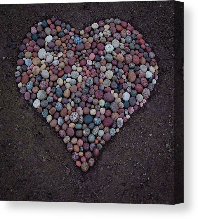  Canvas Print featuring the sculpture Heart Of Stones by Pontus Jansson