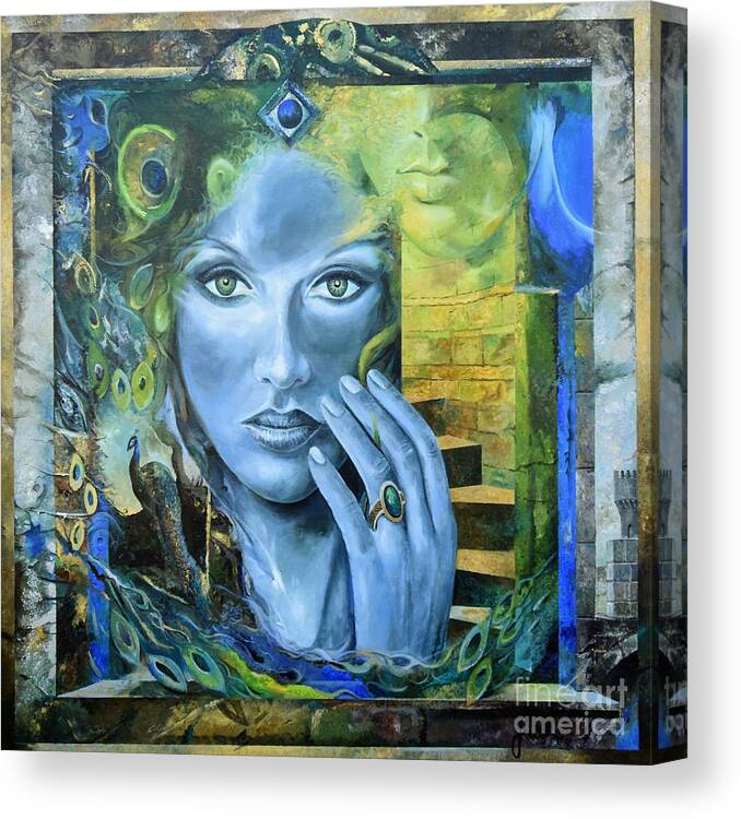 Portrait Canvas Print featuring the painting Heavenly Garden by Sinisa Saratlic