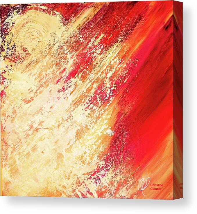 Red Canvas Print featuring the painting Holy Fire by Christine Cloutier