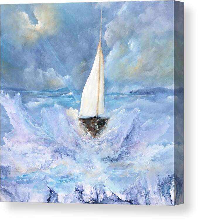Water Canvas Print featuring the painting Homebound by Soraya Silvestri