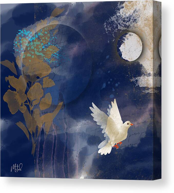 Dove Canvas Print featuring the digital art Hope for Peace 3 by Mitak