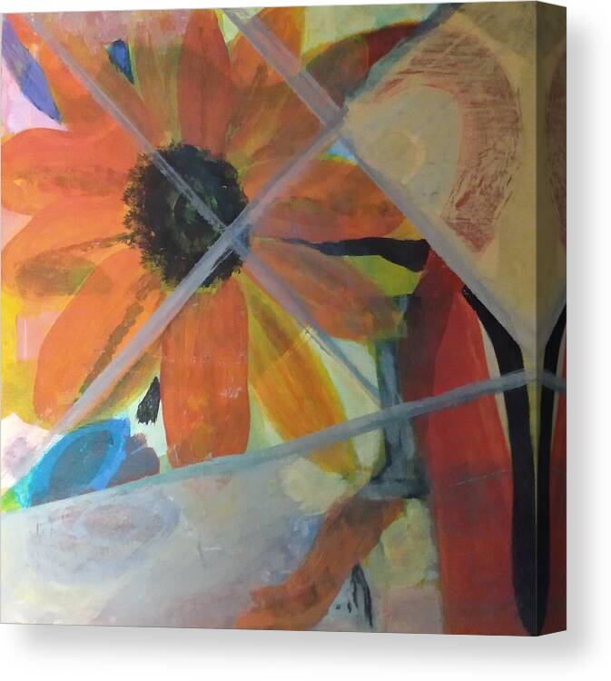 Sunflower Canvas Print featuring the painting Hot House Bloom by Suzanne Berthier