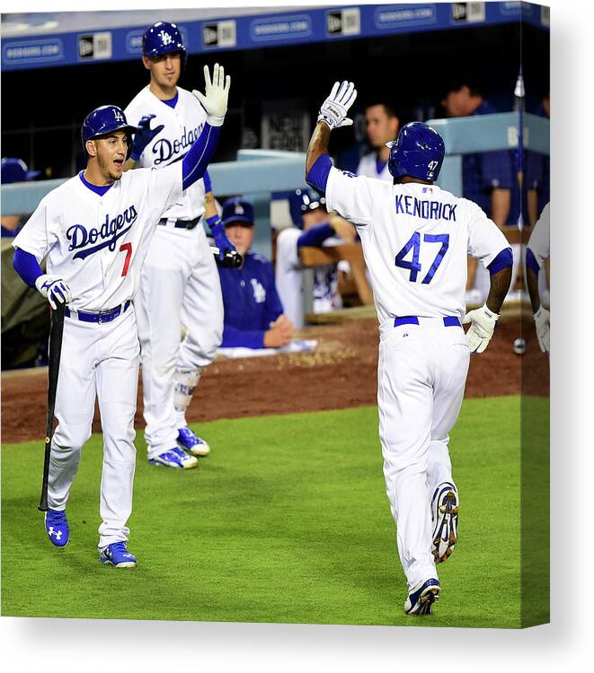 People Canvas Print featuring the photograph Howie Kendrick by Harry How