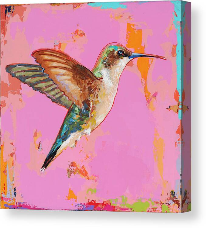 Hummingbird Canvas Print featuring the painting Hummingbird #36 by David Palmer