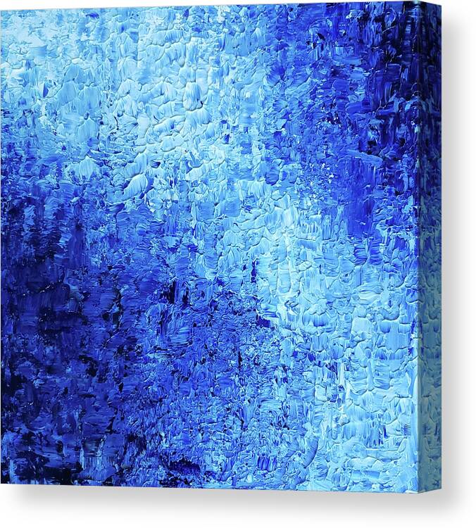 Hydrangea Canvas Print featuring the painting HYDRANGEA FLOWERS Abstract in Blue and White by Lynnie Lang