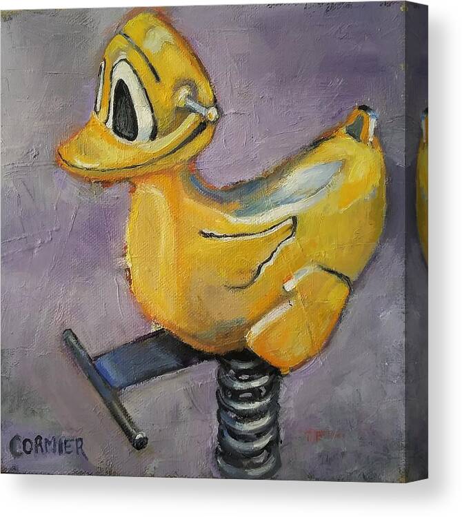 Duck Canvas Print featuring the painting I Believe I Can Fly by Jean Cormier