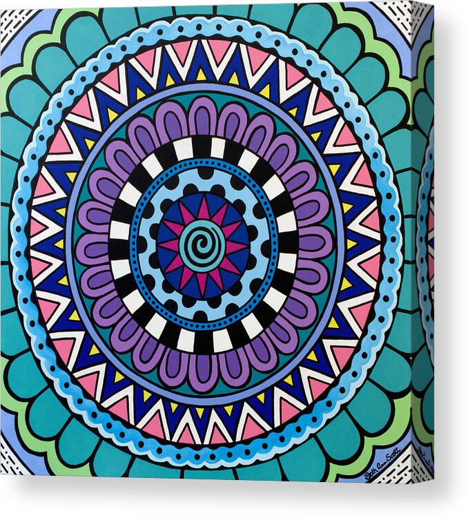 Mandala Canvas Print featuring the painting In A Dream by Beth Ann Scott