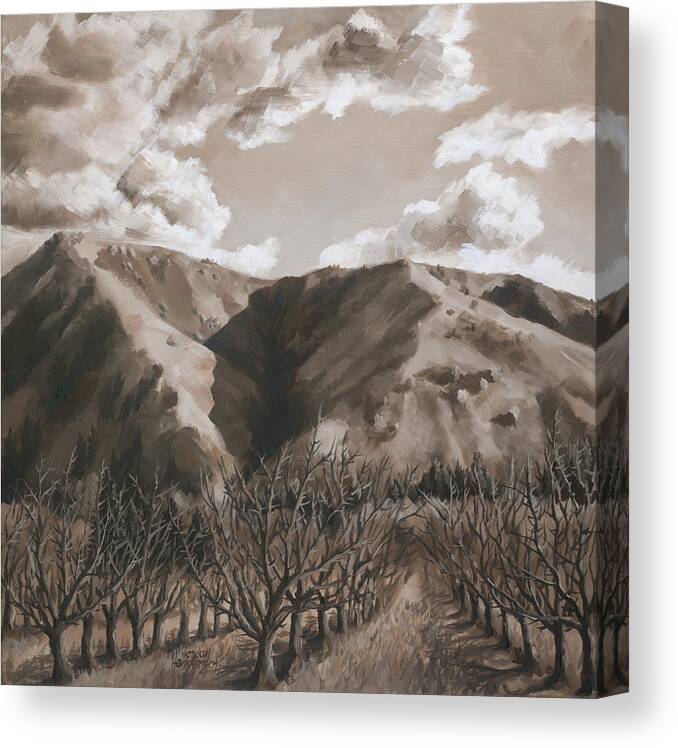 Landscape Canvas Print featuring the drawing Indian Hill by Jordan Henderson