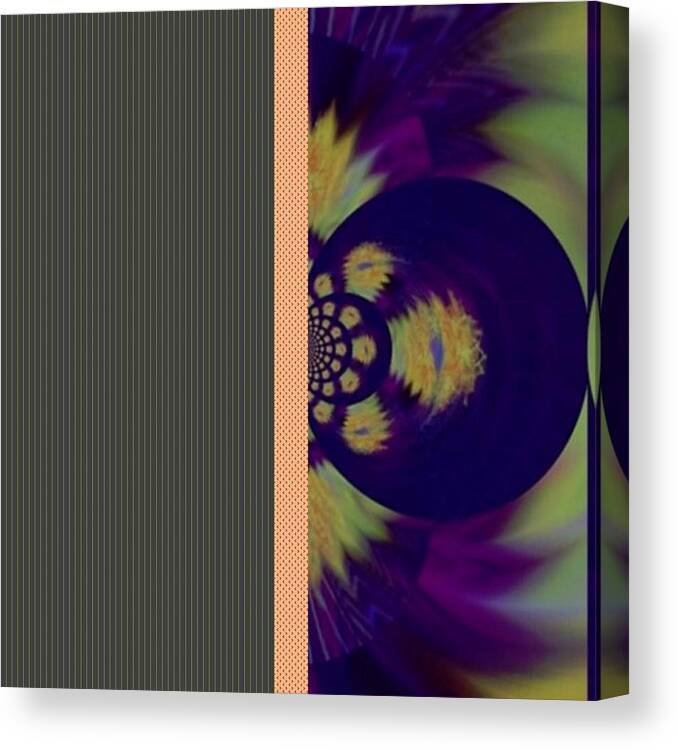 Green Canvas Print featuring the digital art Indigo Lights 1 by Designs By L
