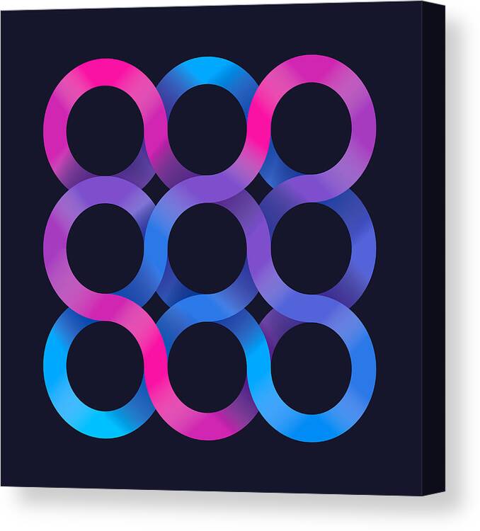 Curve Canvas Print featuring the drawing Infinite Loops Abstract Design Element by Filo
