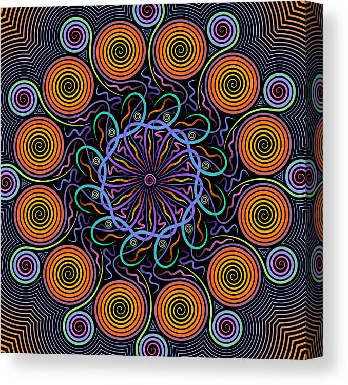 Harmony Mandalas Canvas Print featuring the digital art Infinity Spin by Becky Titus