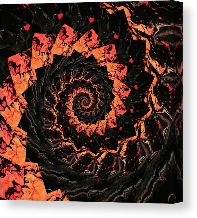 Endless Canvas Print featuring the digital art Infinity Tunnel Spiral Lava 4 by Pelo Blanco Photo