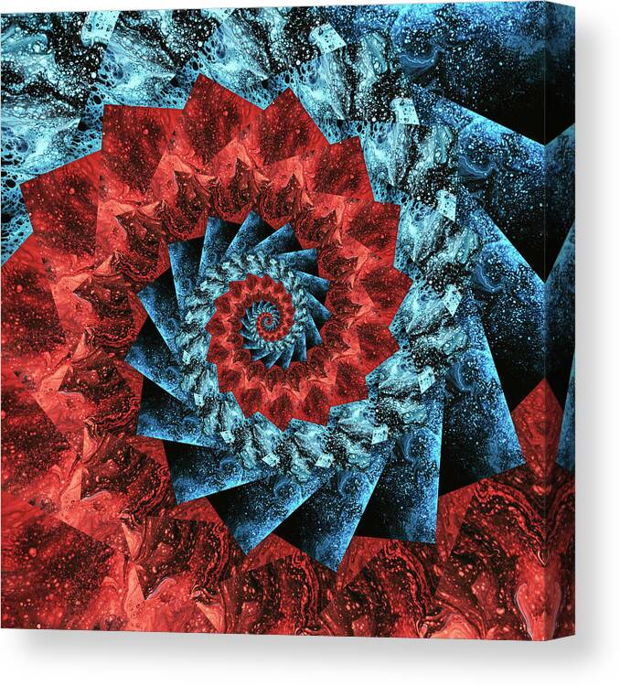 Symbol Canvas Print featuring the digital art Infinity Tunnel Spiral Lava and Ice by Pelo Blanco Photo