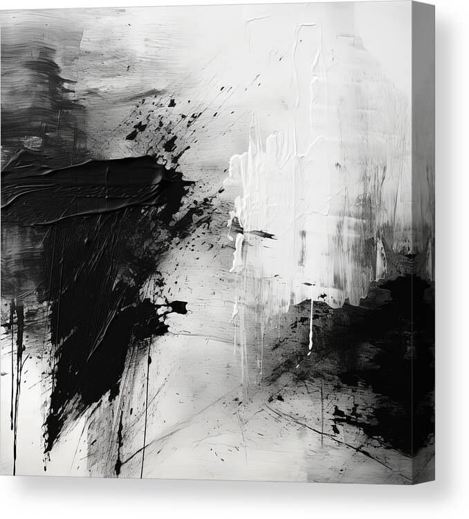 Wabi Sabi Canvas Print featuring the painting Ink Blot Universe by Lourry Legarde