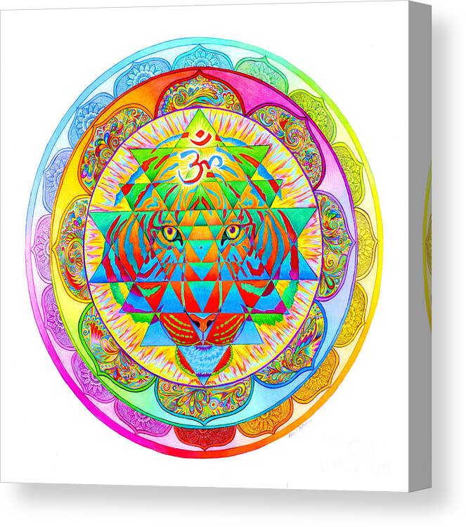 Psychedelic Canvas Print featuring the drawing Inner Strength by Rebecca Wang