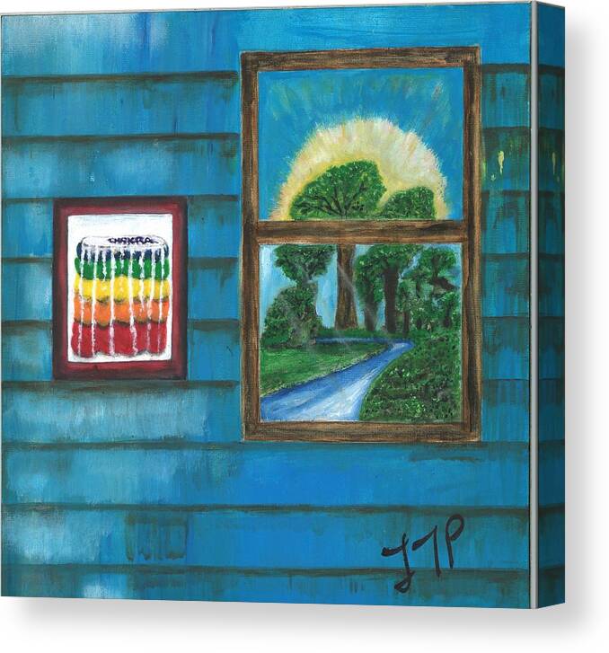 Window Canvas Print featuring the painting Inside Outside by Esoteric Gardens KN