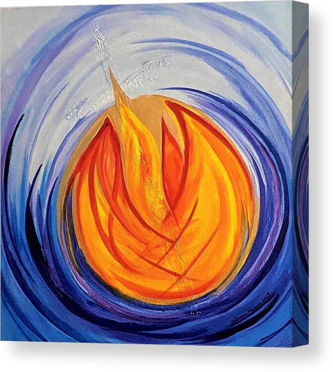 Fire Canvas Print featuring the painting Intimacy by Deb Brown Maher