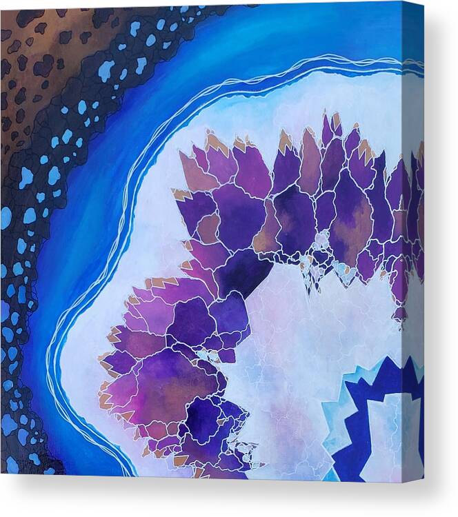 Abstract Canvas Print featuring the painting Iris of Gaia by Stephanie Hollingsworth