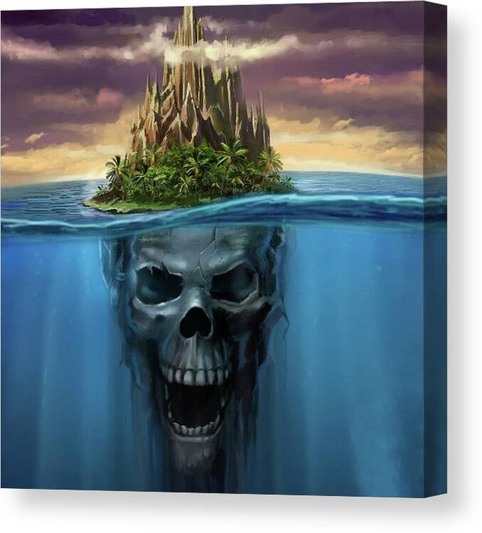 Death Canvas Print featuring the painting Island of Death by Teresa Trotter