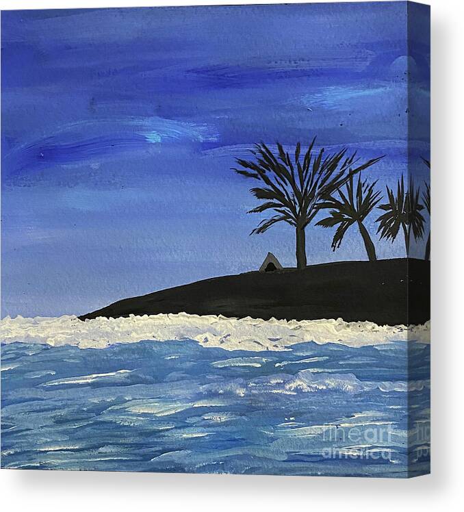 Island Canvas Print featuring the painting Island Sea by Lisa Neuman