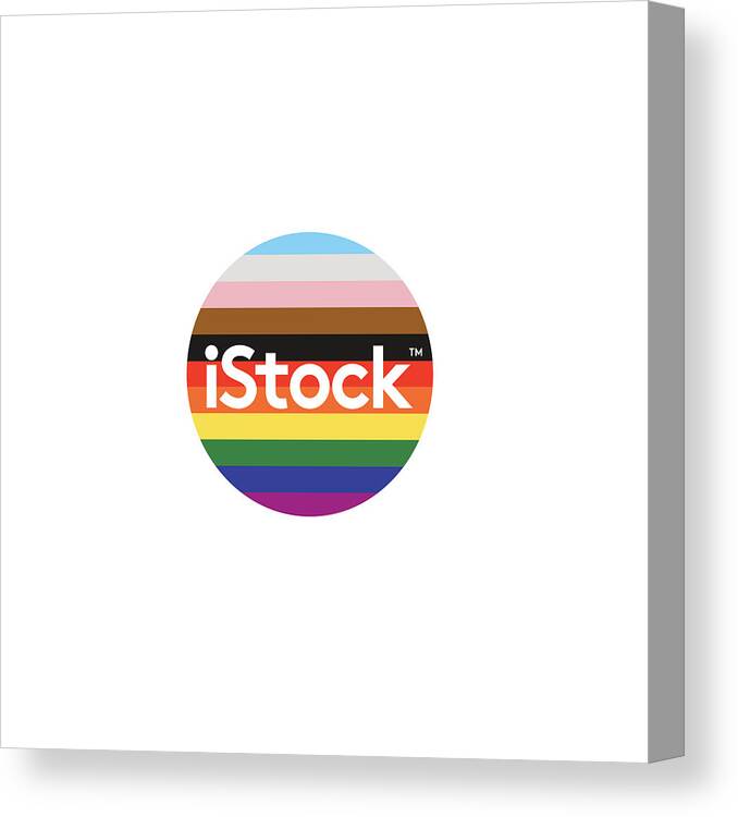 Istock Canvas Print featuring the digital art iStock Logo Pride Circle by Getty Images