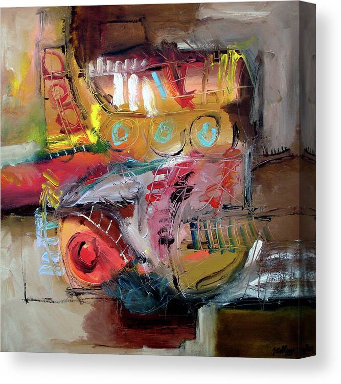 Abstract Canvas Print featuring the painting Jazz Speak by Jim Stallings