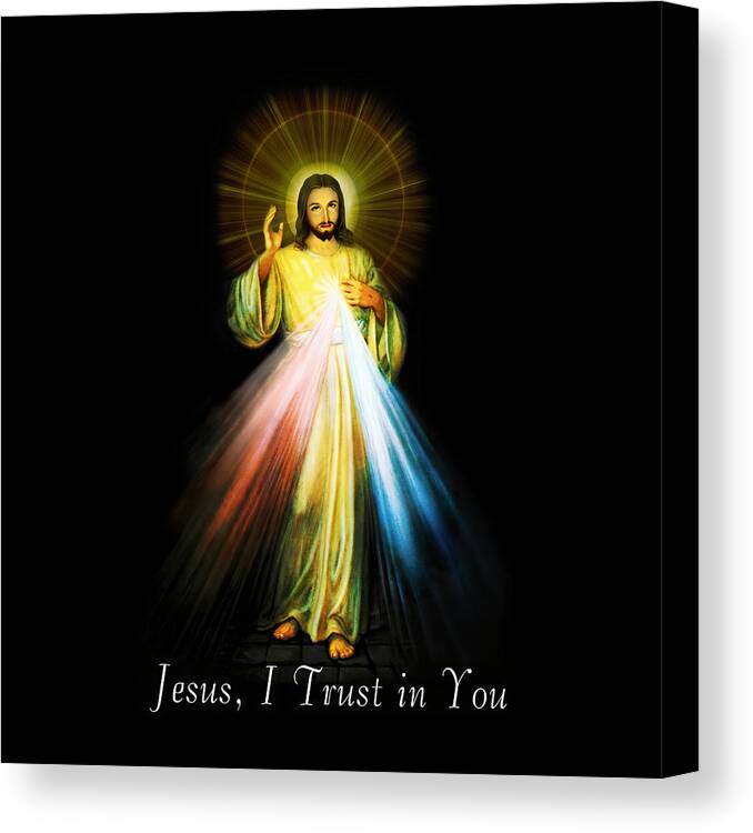  Canvas Print featuring the mixed media Jesus Divine Mercy by Sr Faustina Kowalska