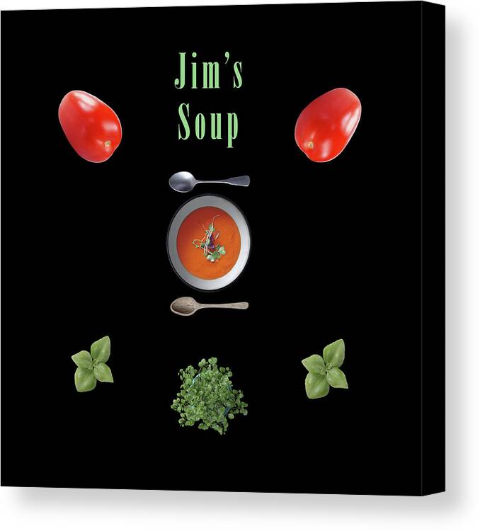 Soup Canvas Print featuring the mixed media Jims Soup by Johanna Hurmerinta