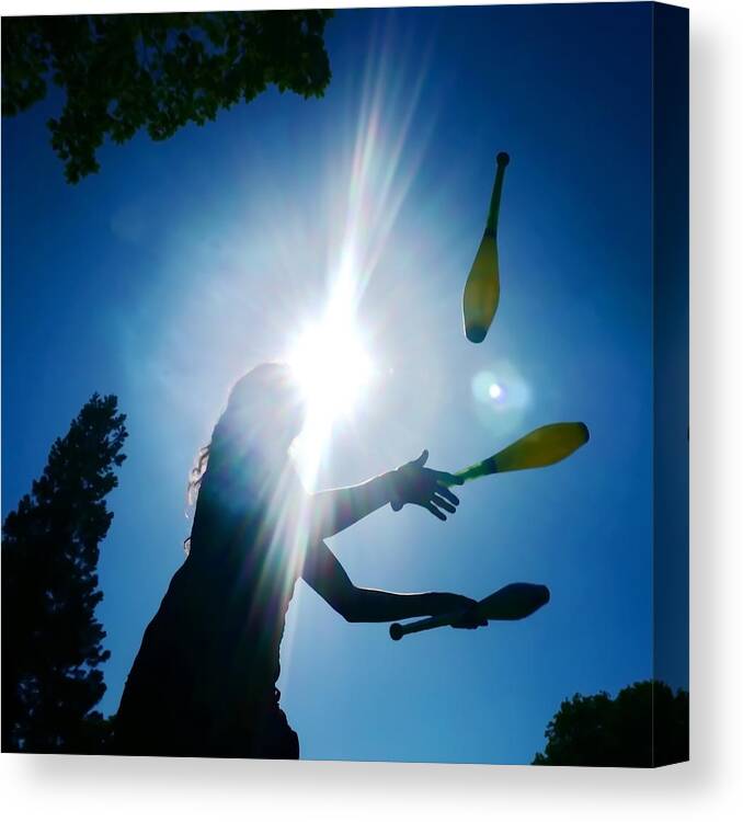 People Canvas Print featuring the photograph Juggler by Rolfo