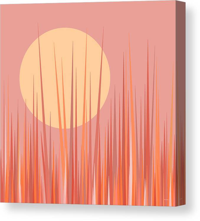 Just A Pink Sunrise Canvas Print featuring the digital art Just a Pink Sunrise by Val Arie