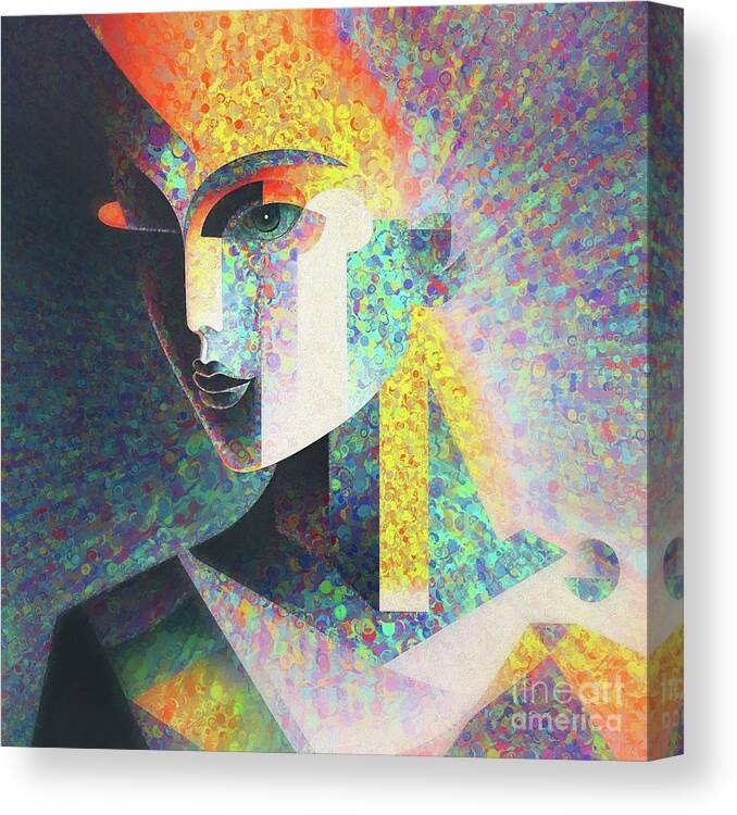 Abstract Canvas Print featuring the digital art Keeping An Eye On You - Abstract Portrait - 01447 by Philip Preston