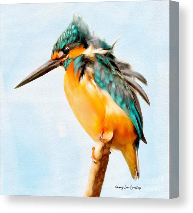 Bird Canvas Print featuring the painting Kingfisher by Tammy Lee Bradley