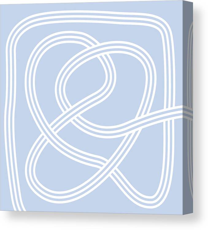 Nikita Coulombe Canvas Print featuring the painting Knot 1 in blue by Nikita Coulombe